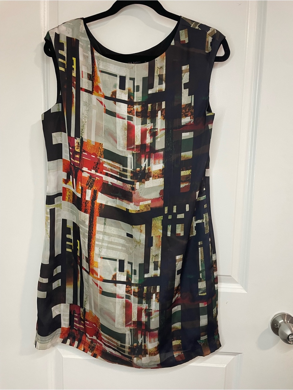 Ted Baker London Abstract Print Sleeveless Shift Dress Size 3
